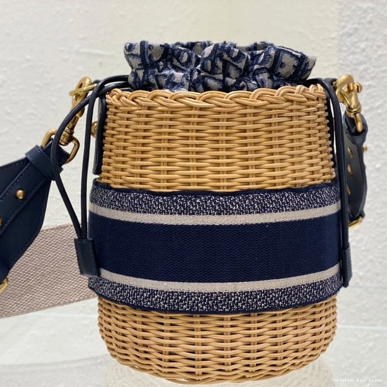 Cheap Bucket Blue Dior and Bag Motif Oblique Wicker Canvas 0730 Luxury